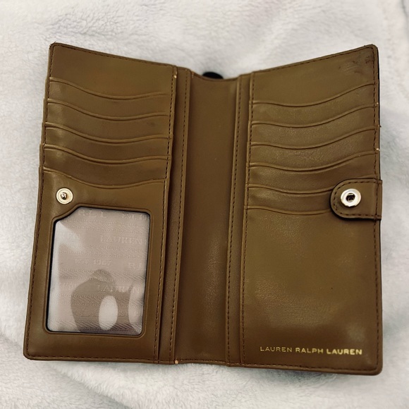 Lauren Ralph Lauren Crosshatch Black Pattern Slim Wallet, EUC - Picture 6 of 10